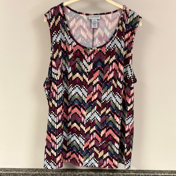 Catherines Tops - 1/24  Catherines multi colored dressy tank top 1x